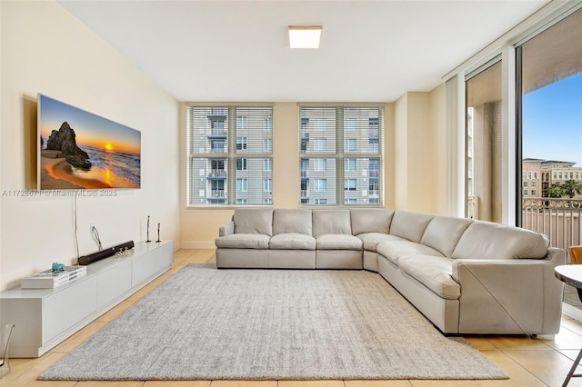 living room featuring plenty of natural light