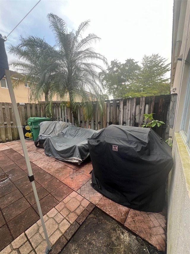 view of patio featuring grilling area