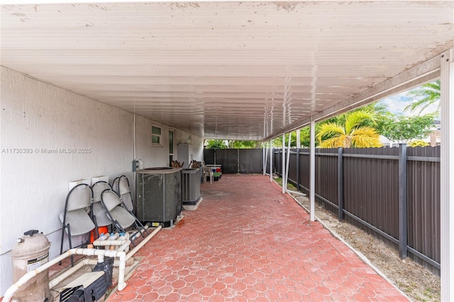 view of patio featuring central AC