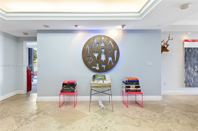 interior space with crown molding