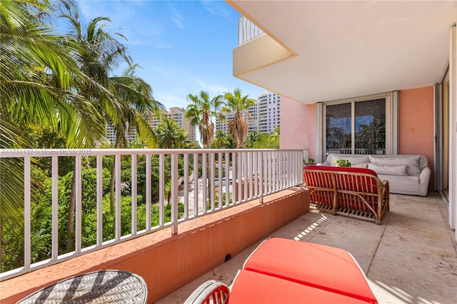 balcony with an outdoor hangout area