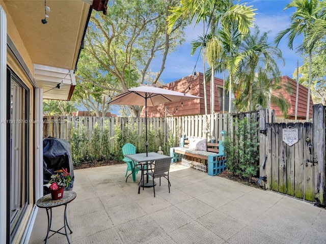 view of patio featuring grilling area