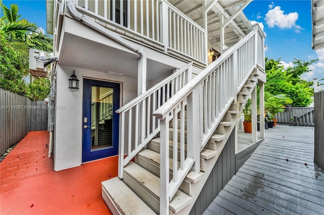 doorway to property with a deck