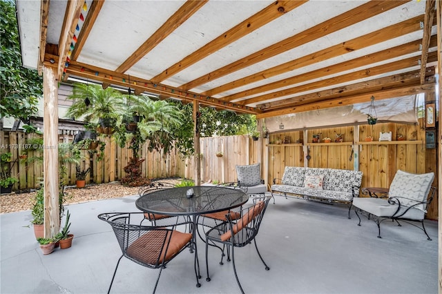 view of patio / terrace with an outdoor living space