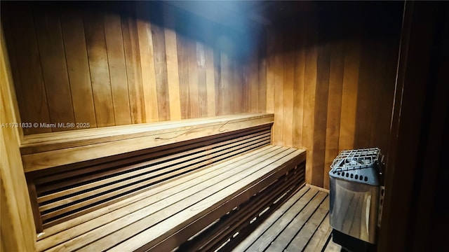 view of sauna