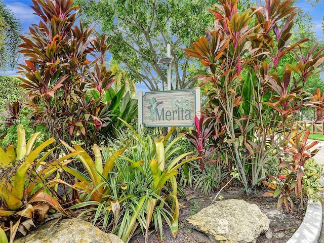 view of community sign