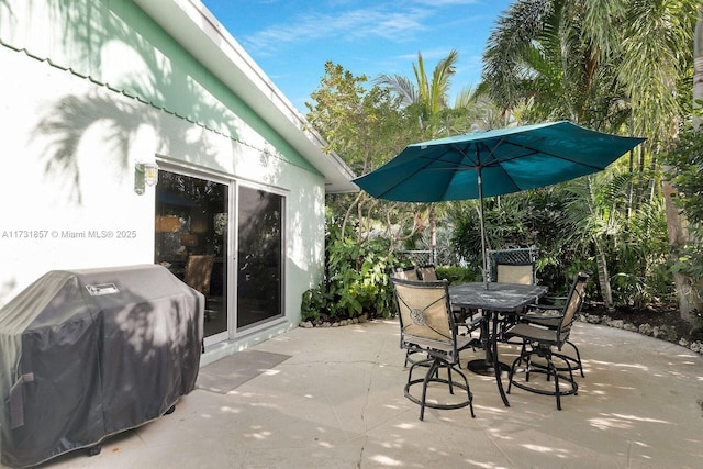 view of patio with area for grilling