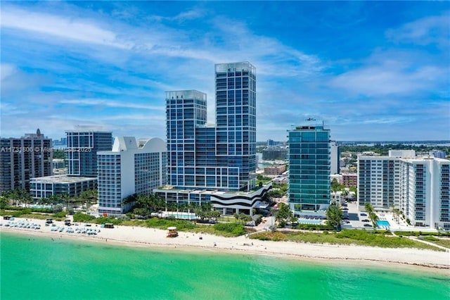 city view with a water view and a view of the beach