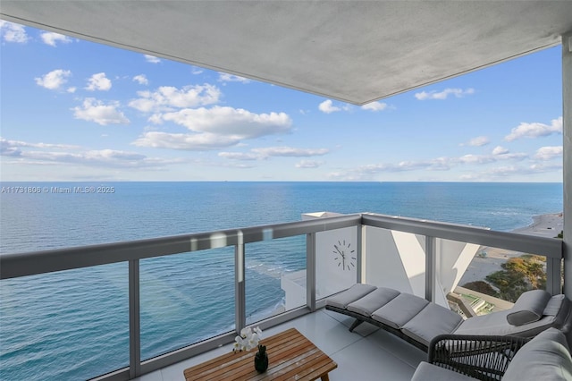 balcony with a water view