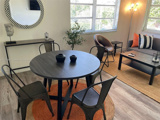 dining area featuring light hardwood / wood-style floors