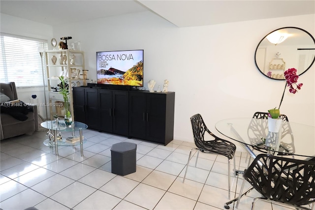 view of tiled living room