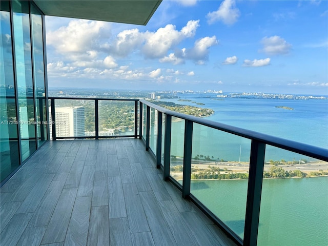 balcony with a water view