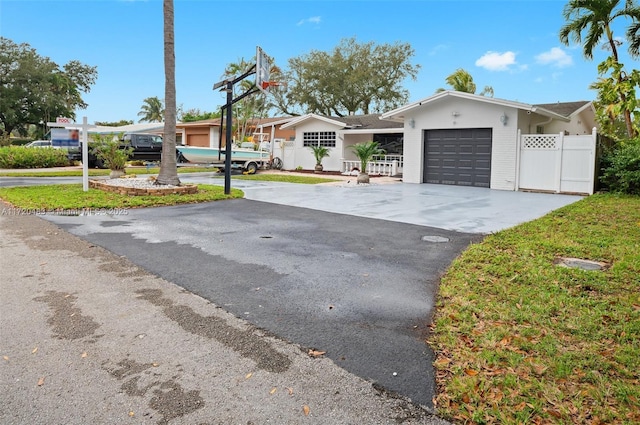 exterior space featuring a garage