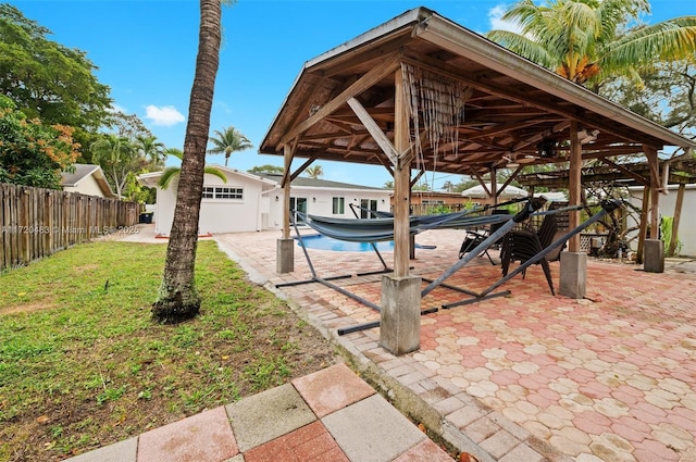 view of patio / terrace with a gazebo