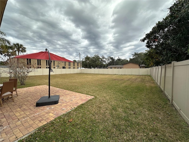 view of yard featuring a patio