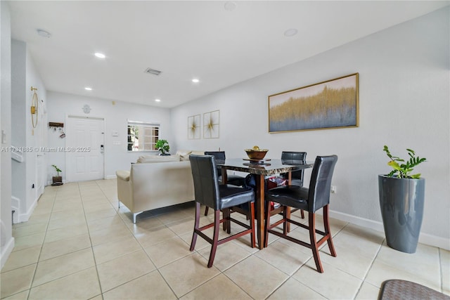 view of tiled dining space