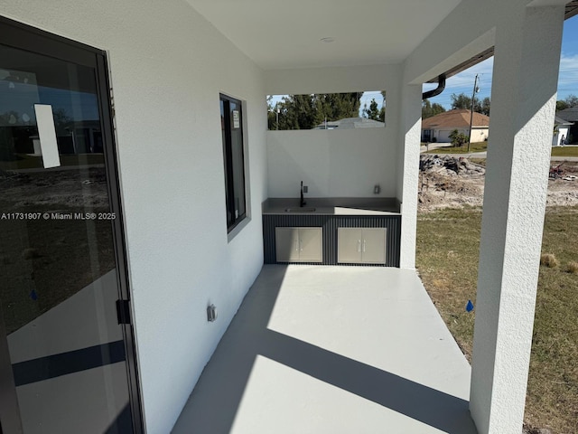 view of patio / terrace featuring sink