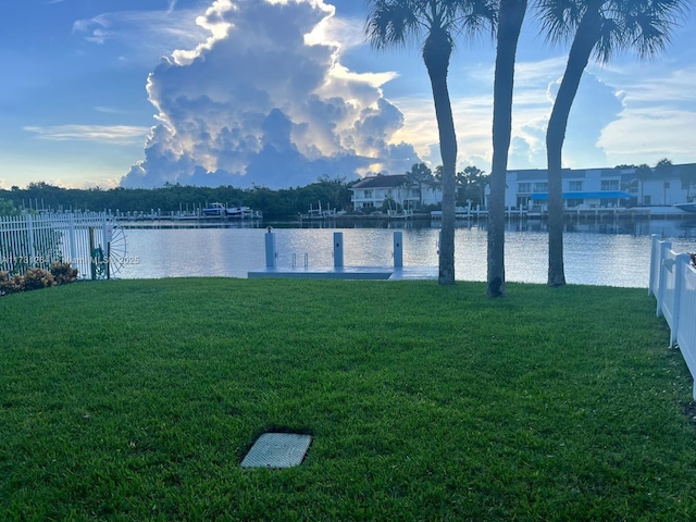 view of water feature featuring a boat dock