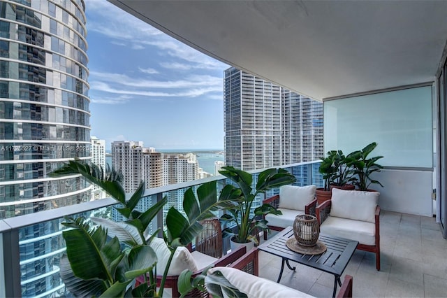 balcony with a water view