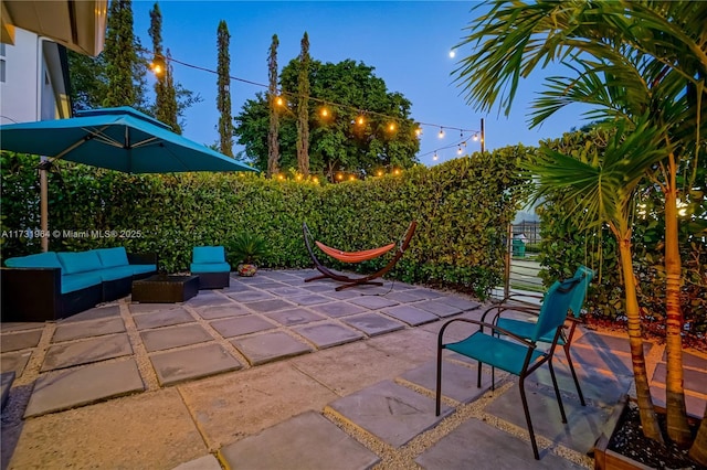 view of patio with an outdoor hangout area