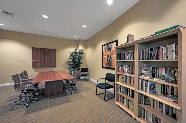 office area with carpet flooring