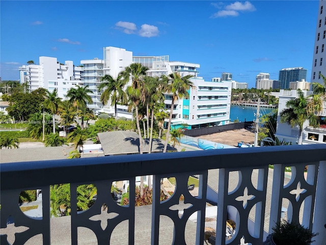 balcony with a water view