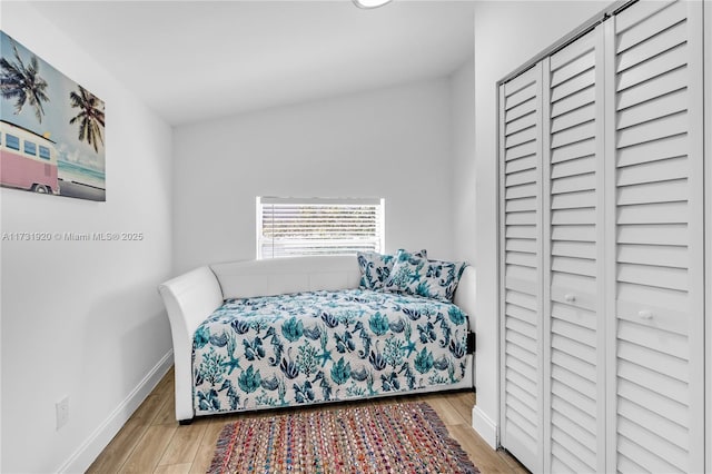 bedroom featuring light hardwood / wood-style floors