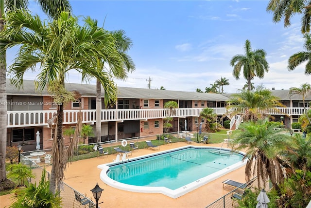 view of pool featuring a patio area