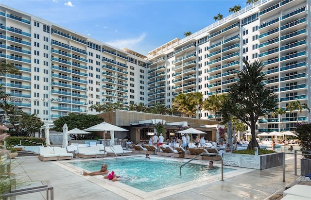 view of pool with a patio area