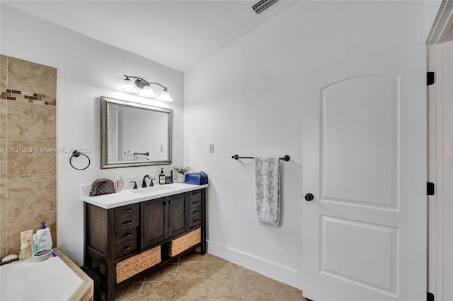 bathroom featuring vanity and tile patterned floors