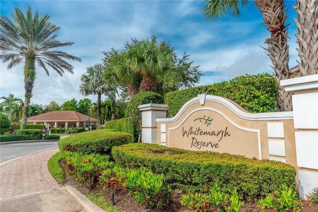 view of community sign