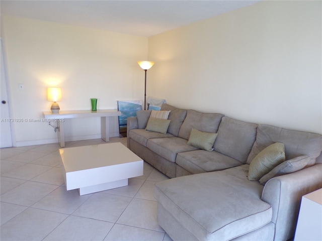 view of tiled living room