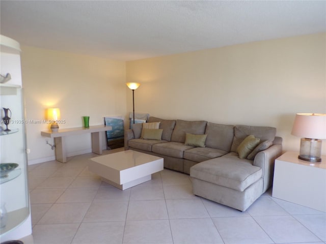 view of tiled living room