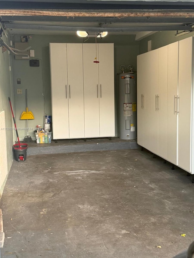 garage with water heater