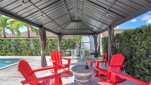 view of patio / terrace with a gazebo