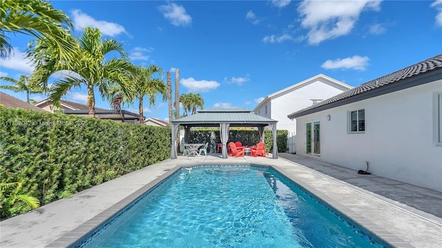 view of pool with a gazebo