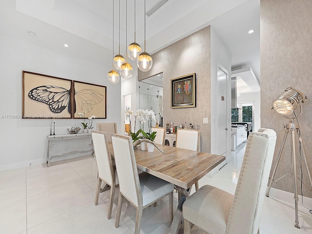 view of tiled dining area