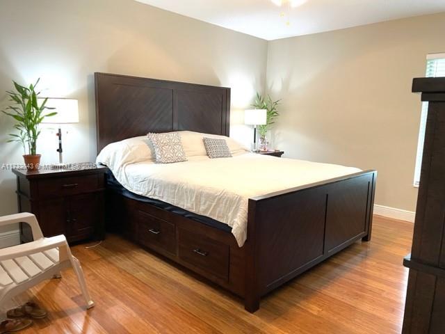 bedroom featuring light hardwood / wood-style floors