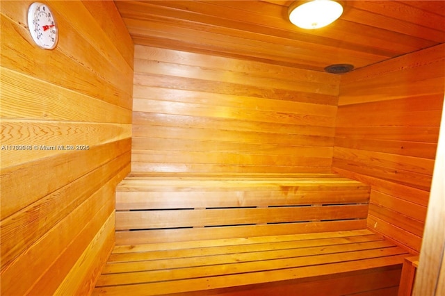 view of sauna