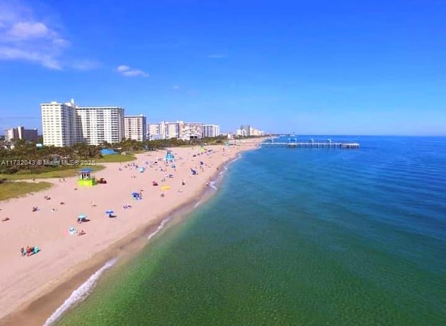 property view of water with a view of the beach