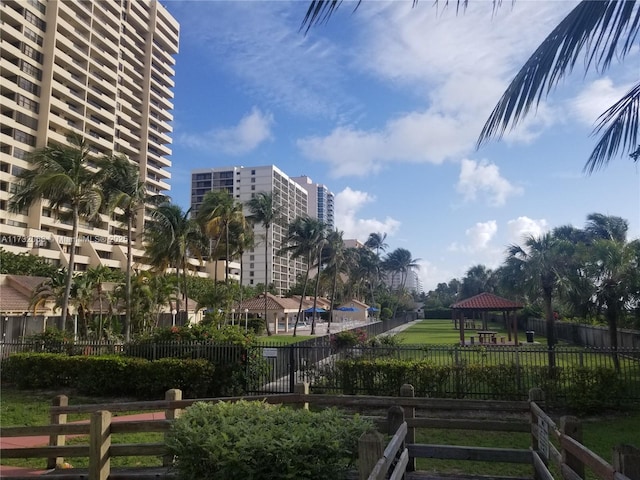 view of property's community with a gazebo