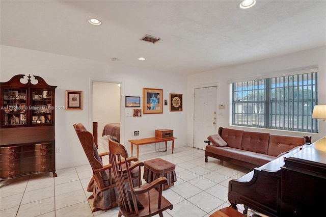 view of tiled living room