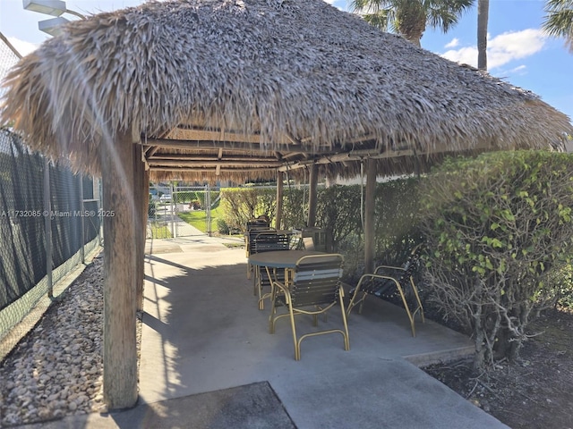 view of patio with a gazebo