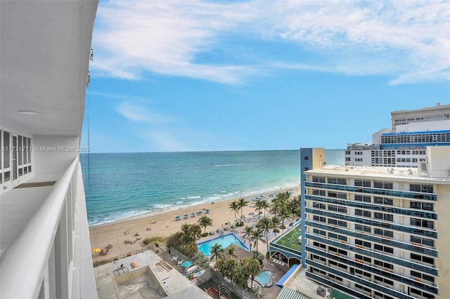 water view featuring a beach view