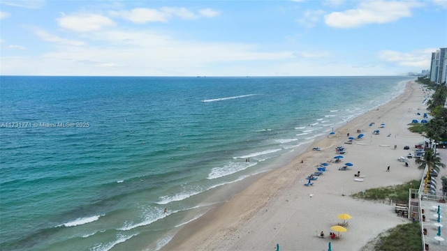 property view of water with a view of the beach