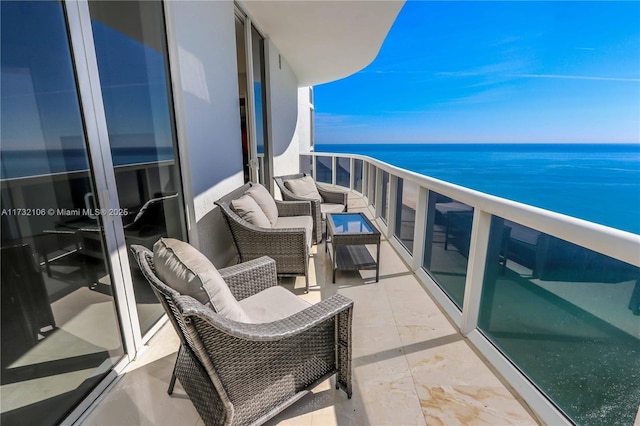 balcony with a water view