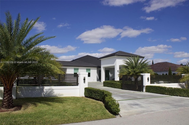 view of front of house with a front lawn