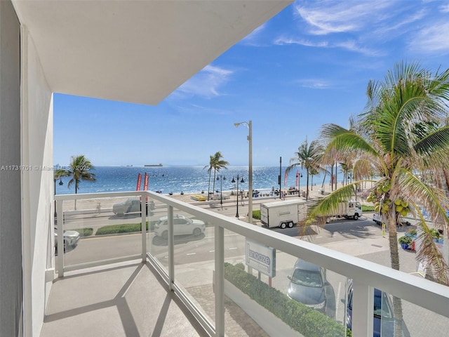 balcony with a water view