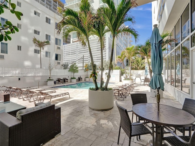 view of patio / terrace with a community pool