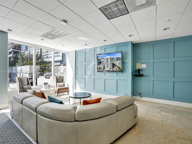 view of tiled living room